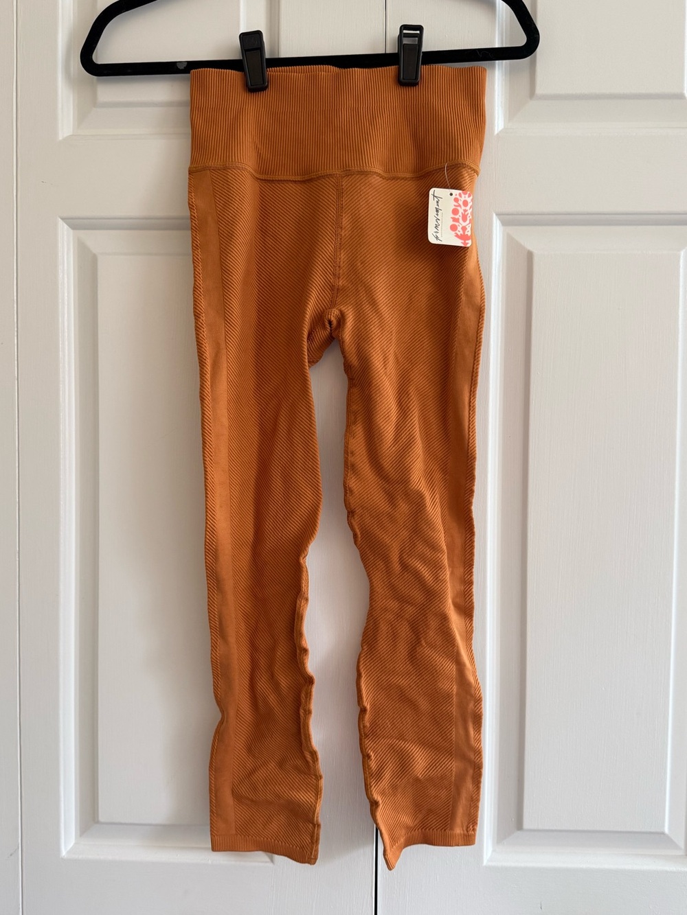 FP Movement by Free People Rust Orange Ribbed Leggings